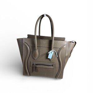 Celine Luggage Tote – Taupe Pebbled Leather – Medium